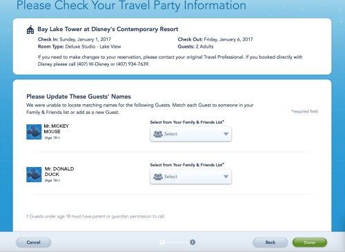 adding plans to My Disney Experience AddingReservations4