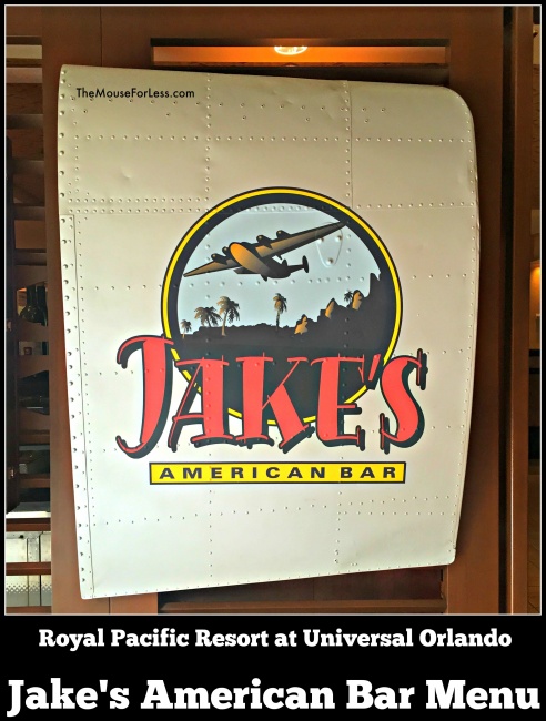 Jake's American Bar Menu Universal Orlando Resort