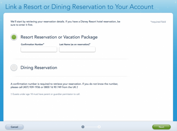 adding plans to My Disney Experience Adding reservations3