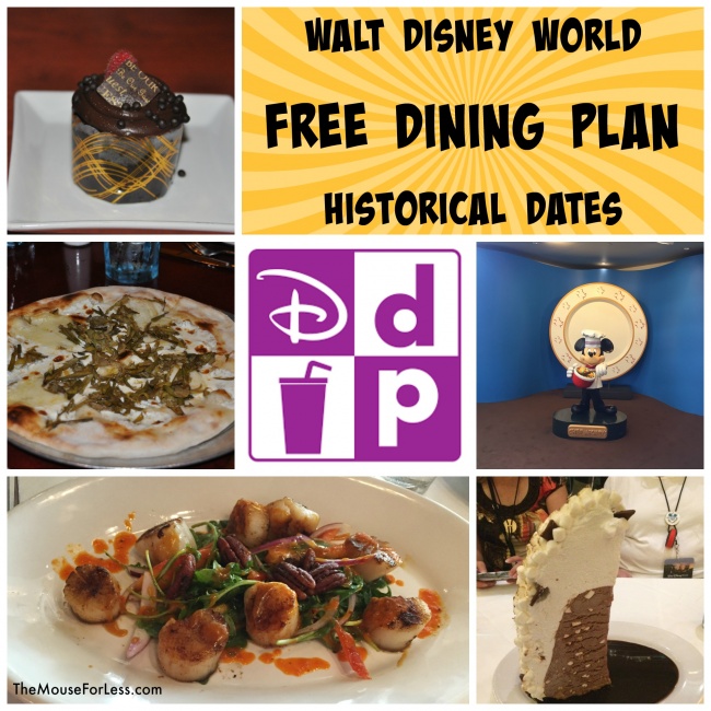 Dates historiques pour Disney Free Dining / Walt Disney World Resort