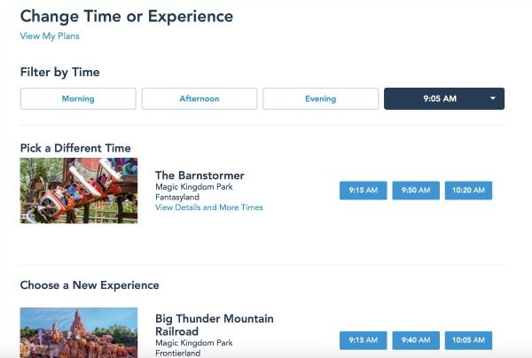 FP+ Change Time or Experience