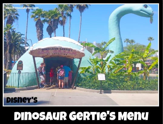 Dinosaur Gertie Menu