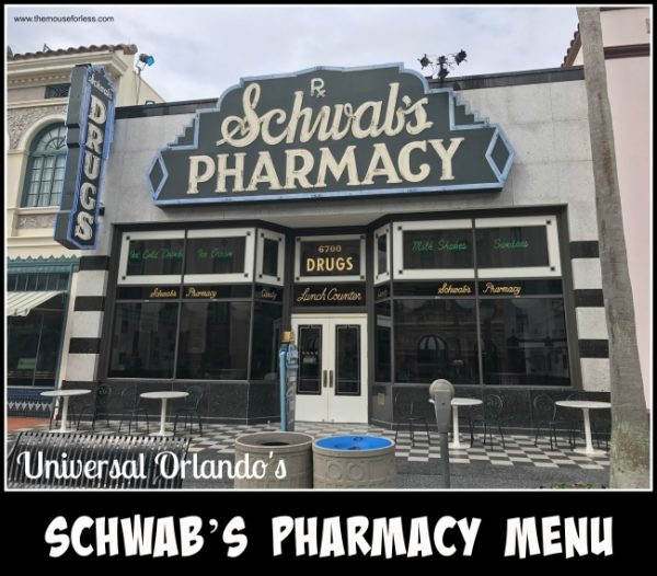 Schwab's Pharmacy Menu