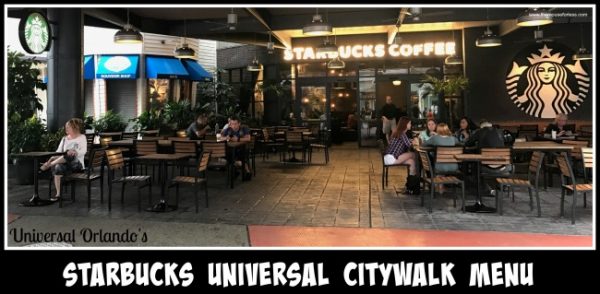 Starbucks Universal CityWalk Menu