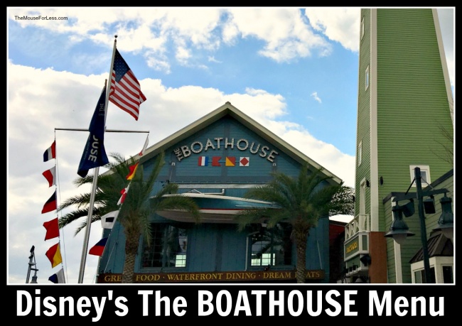 The BOATHOUSE Menu