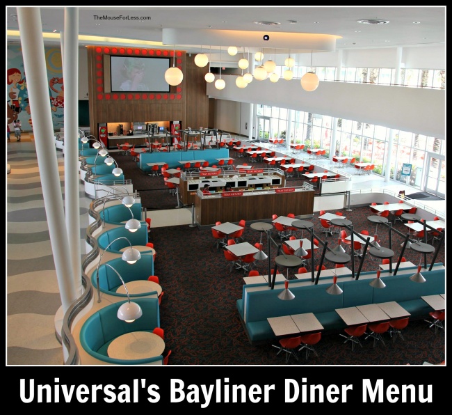 Universal's Bayliner Diner Menu