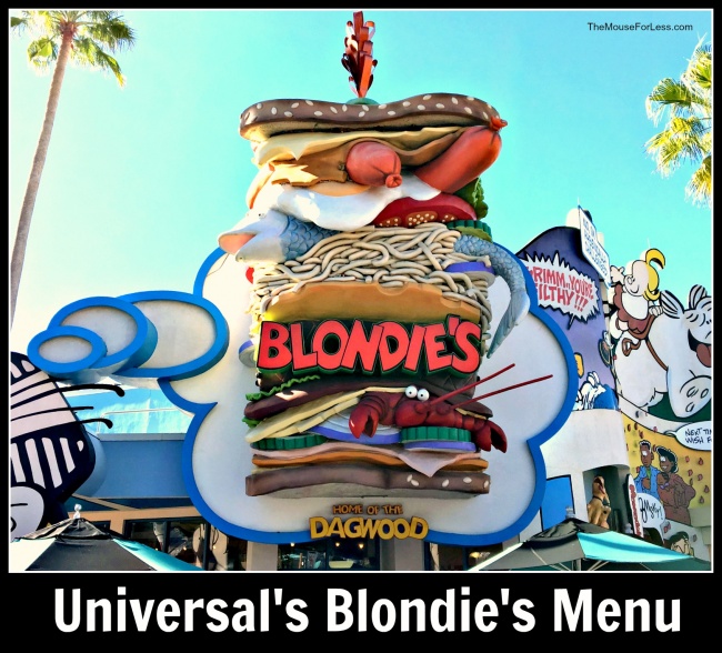 Universal's Blondie's Menu
