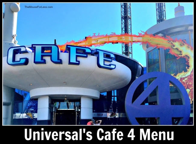 Universal's Cafe 4 Menu