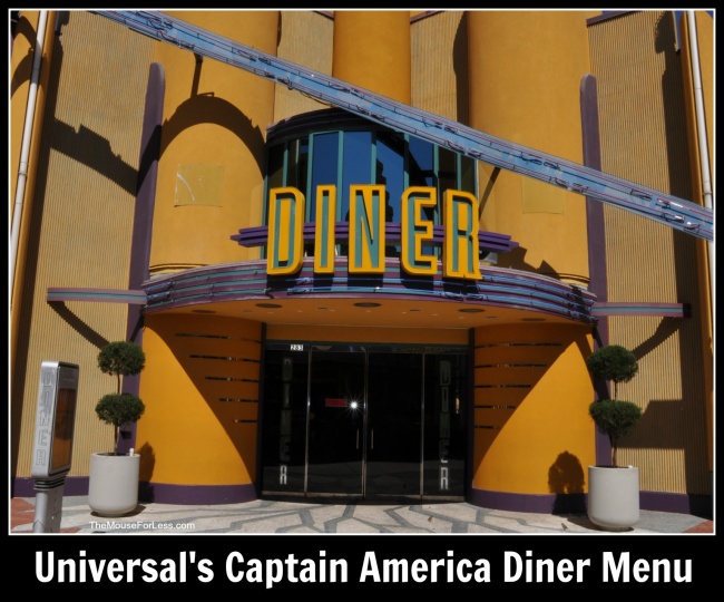 Universal's Captain America Diner Menu