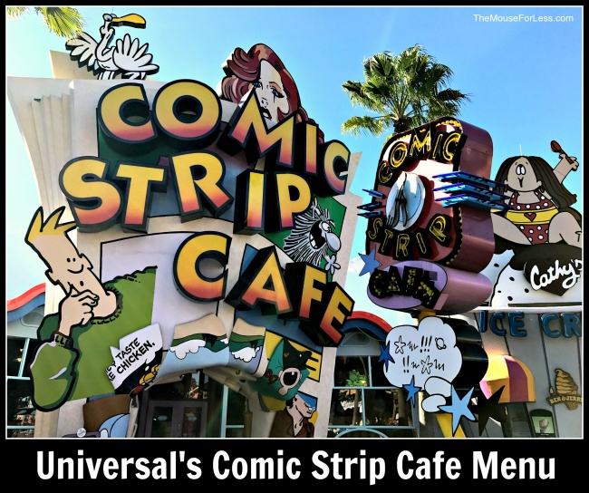 Comic Strip Cafe Menu