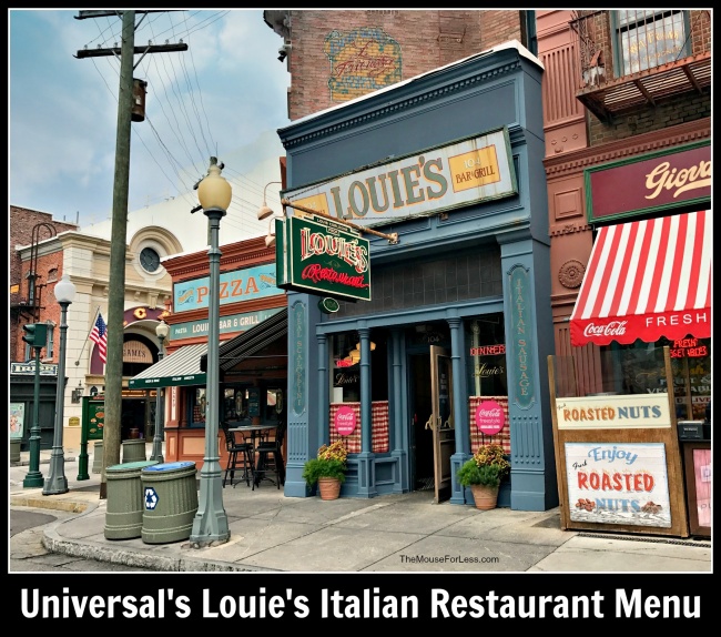 Louie's Italian Restaurant Menu | Universal Studios Florida