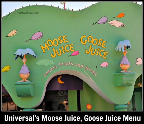 Moose Juice, Goose Juice Menu 2024 Islands of Adventure