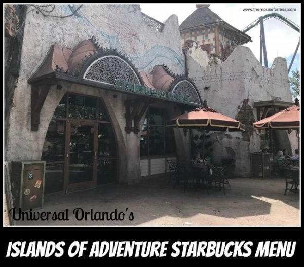 Islands of Adventure Starbucks Menu