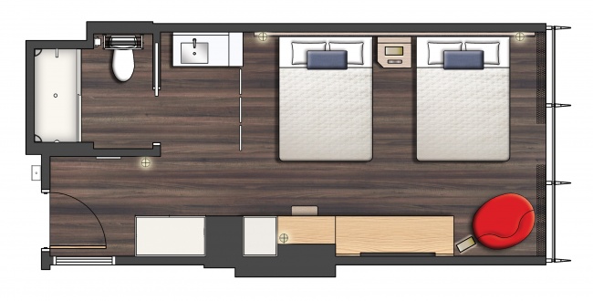 Aventura Hotel Room Layout