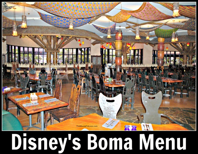 Boma Flavors of Africa Menu | Disney's Animal Kingdom Lodge