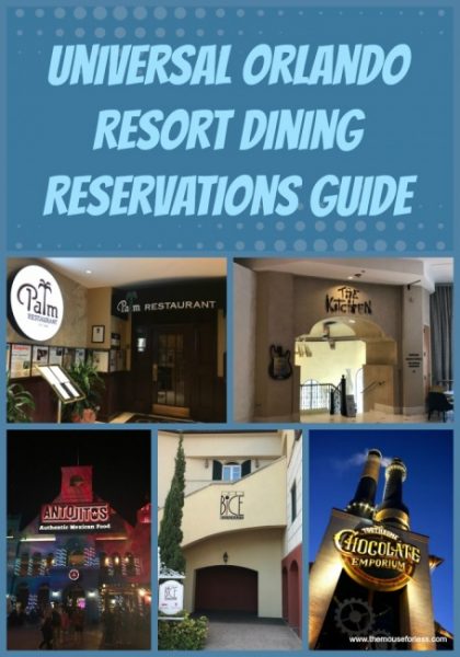 Dining Reservations at Universal Orlando Resort