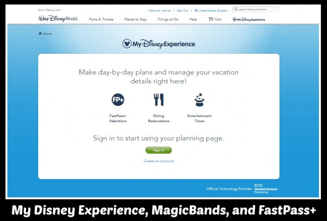 My Disney Experience, MagicBands, and Fastpass+