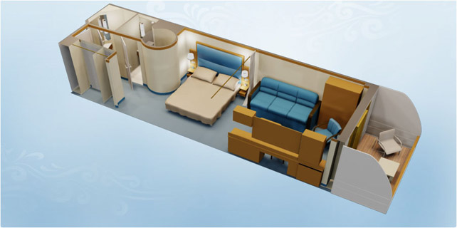 disney cruise ship room sizes