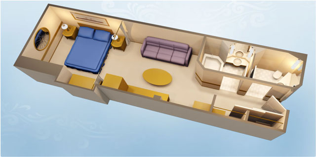 disney cruise ship room sizes