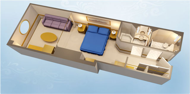 disney cruise ship room sizes