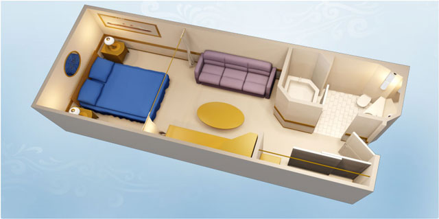 disney cruise ship room sizes