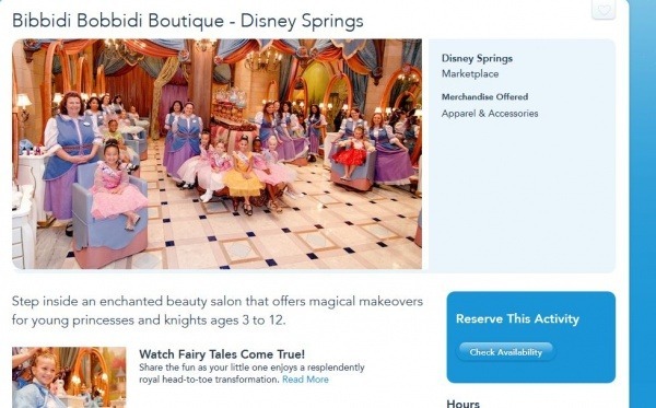 Bibbidi Bobbidi Boutique Online Reservations