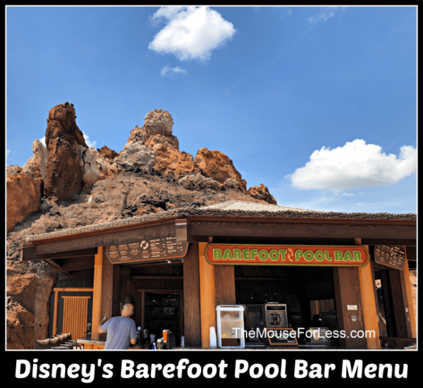 Barefoot Pool Bar Menu