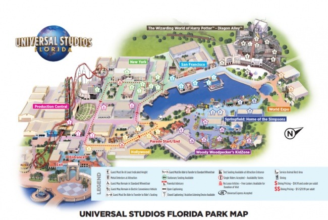 Orlando Universal Studios Florida Map