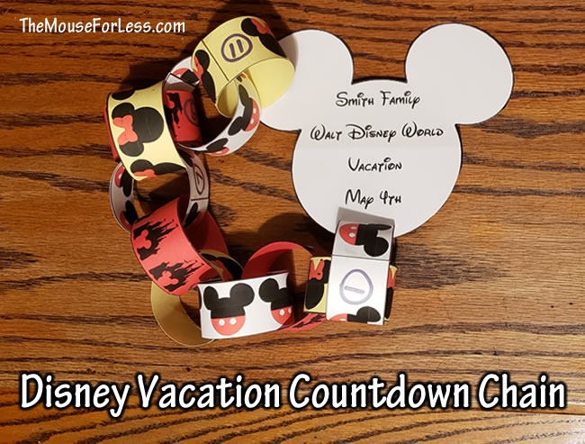 Disney Vacation Countdown Chain