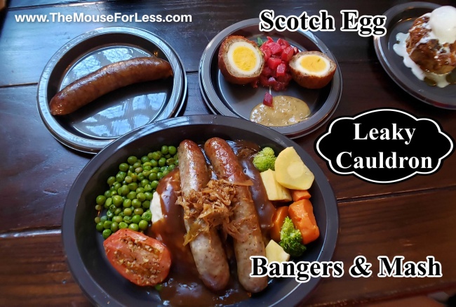 Leaky Cauldron Menu Bangers & Mash