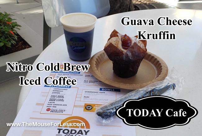 TODAY Cafe Guava Cheese Kruffin and Nitro Cold Brew Iced Coffee