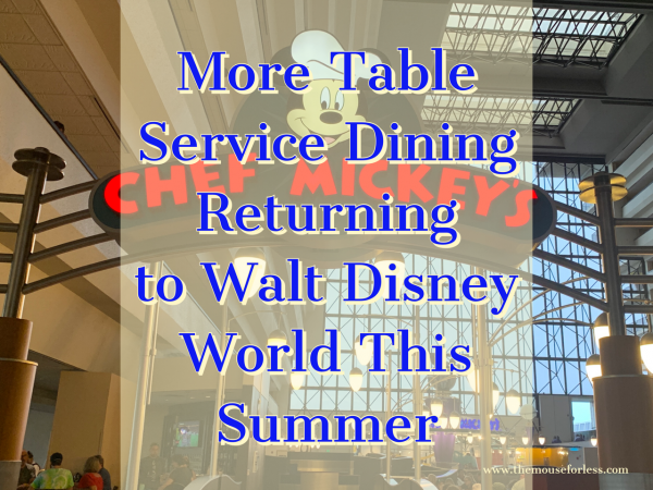 More Table Service Dining Coming Back to Walt Disney World