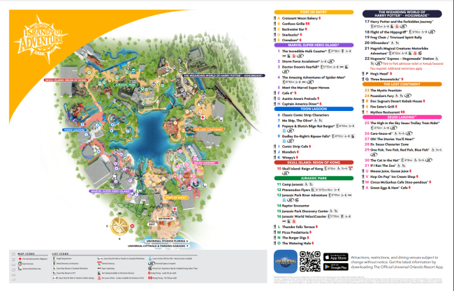 Universal Orlando Maps including theme parks and resort maps