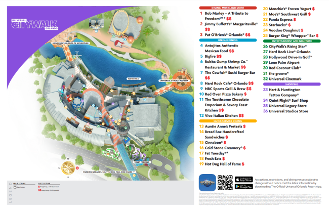 universal studio hollywood map