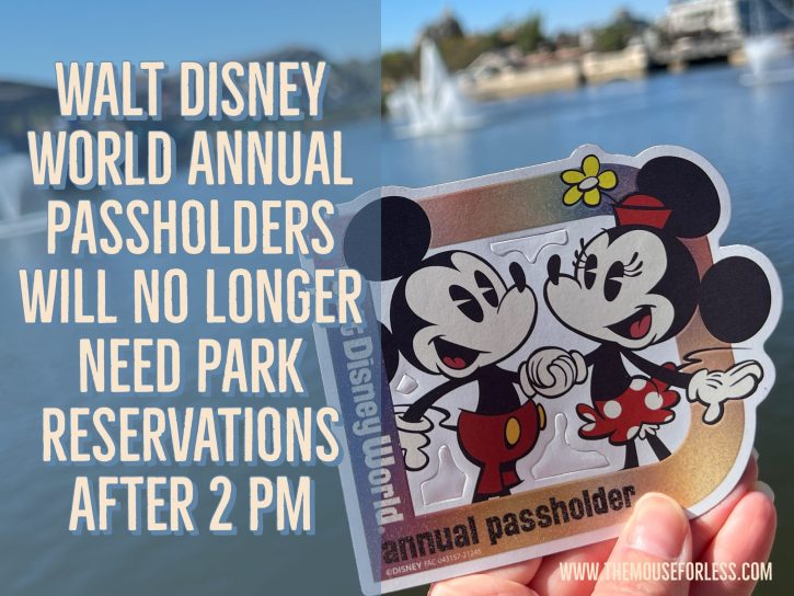 Disney To Remove Park Reservation Requirement