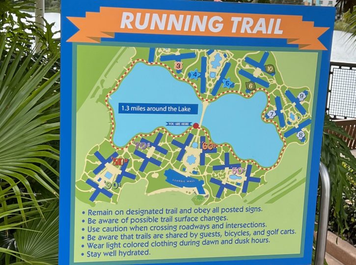 running trail - stay fit on your disney vacation