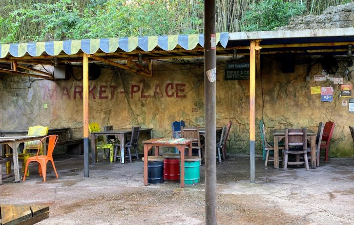 Harambe Market tables for napping
