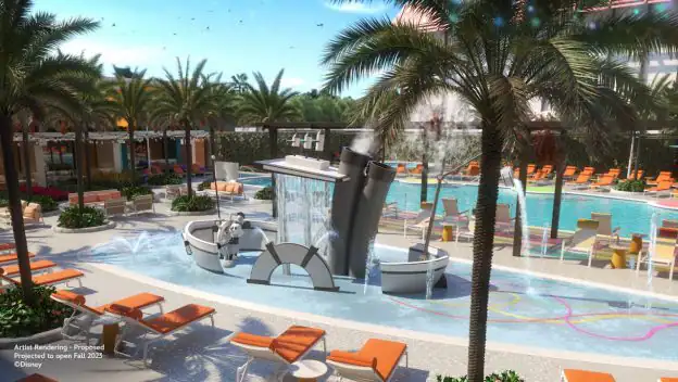 Steamboat Willie Splashpad at The Villas at Disneyland Hotel
