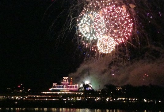 Fireworks outside Disney Parks