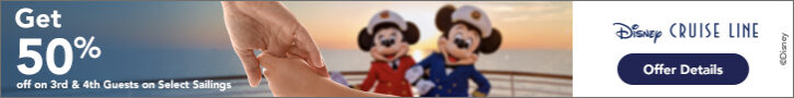 50% off 3rd and 4th guest on Disney Cruise Line