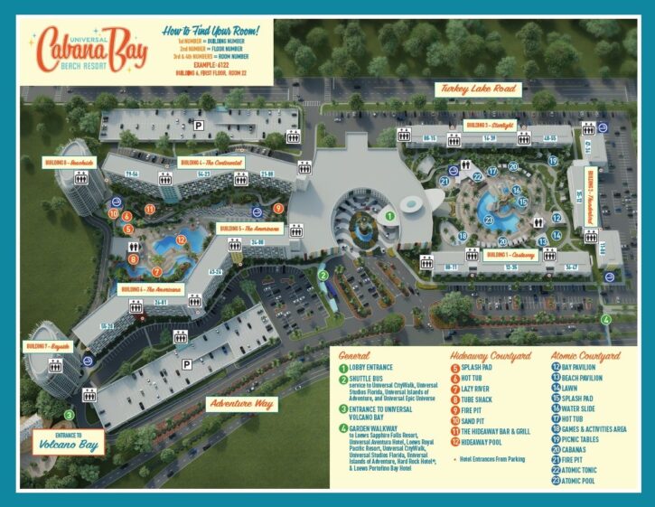 Cabana Bay Beach Resort Map