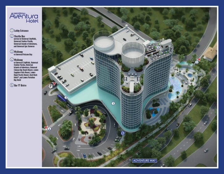 Universal Aventura Hotel Map