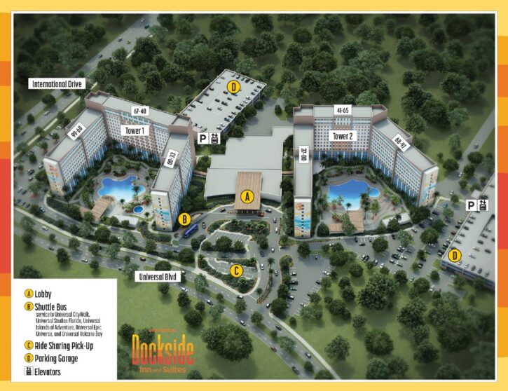 Universal Dockside Inn and Suites Resort Map