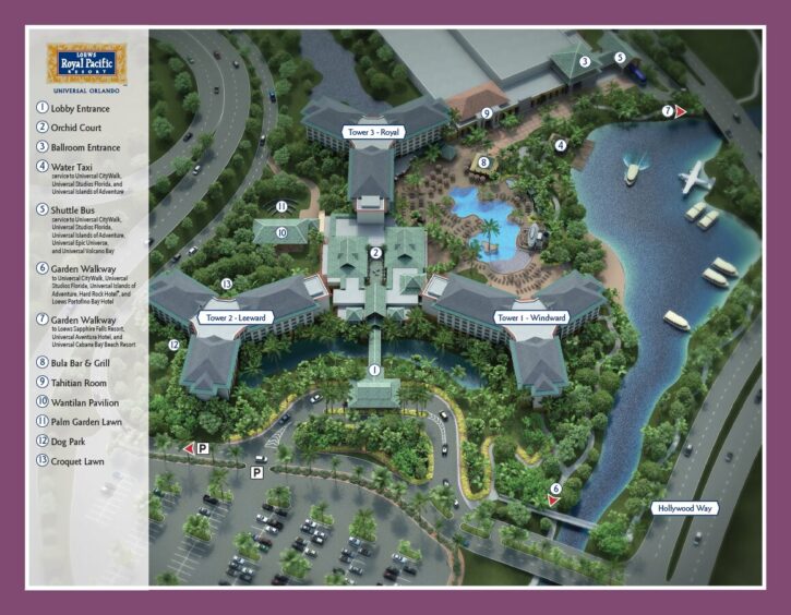 Universal Lowes Royal Pacific Resort Map