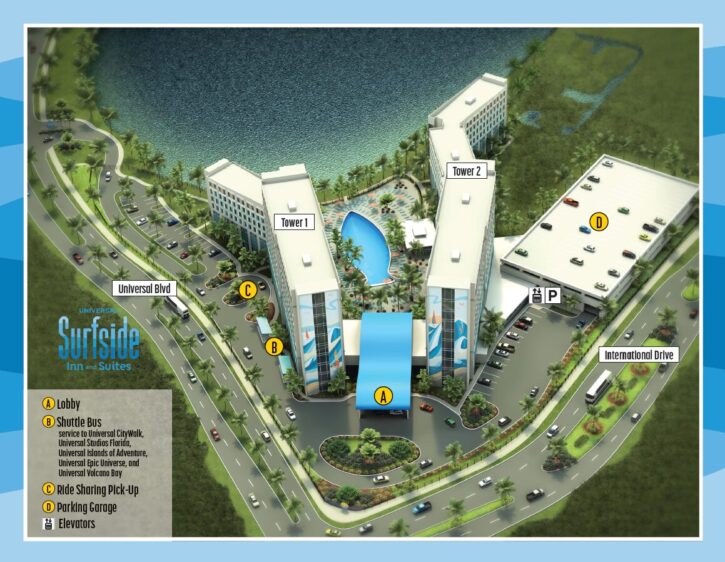 Universal Surfside Inn and Suites Resort Map